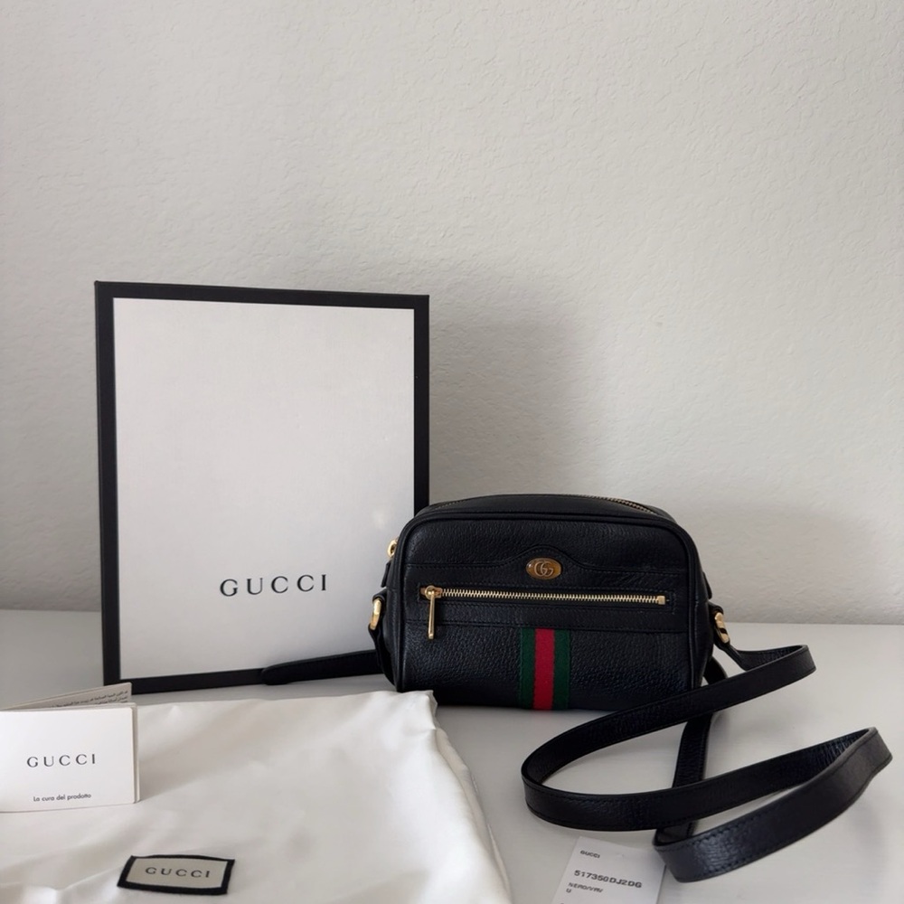 Gucci Black Ophidia Leather Crossbody Bag